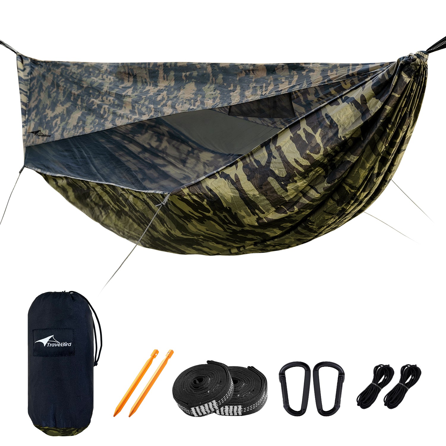 hängematte lightweight Camping Hammock with Mosquito Net & Sunshade – Lightweight Portable Hammock with Tree Straps for Hiking, Backpacking & Outdoor Travel 114"L x 55"W /