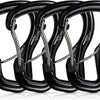 Heavy Duty 8KN Double-Locking Aluminum Alloy Carabiner – Secure & Durable Clip for Climbing & Outdoor Gear - Black-4pc