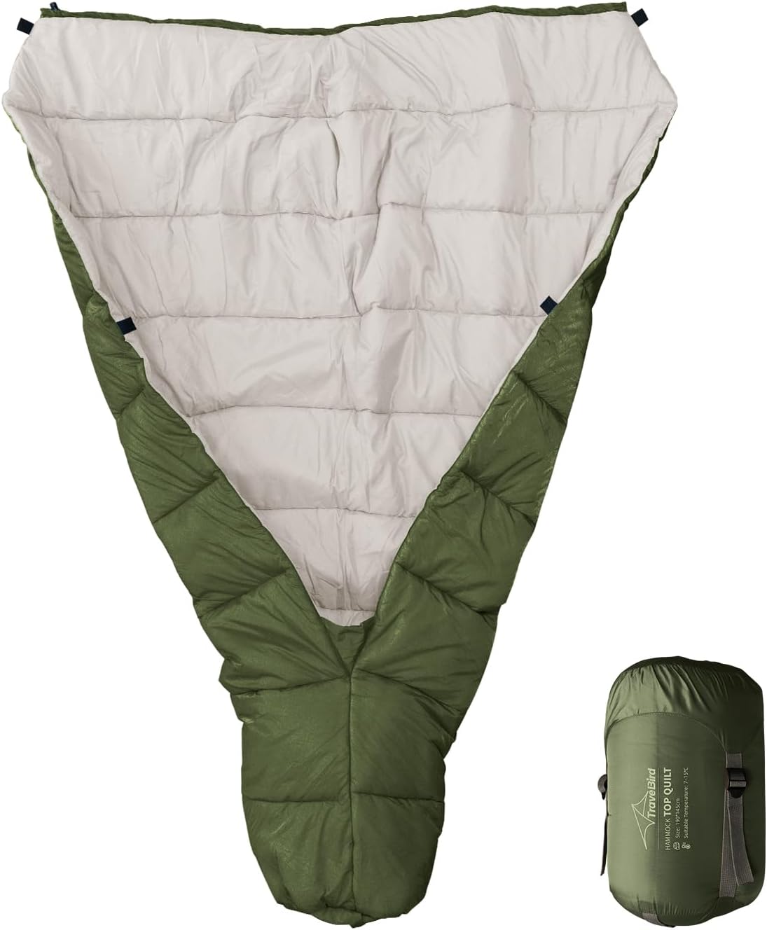 hammock gear top quilt Backpacking Hammock Topquilt – Ultralight Camping Sleeping Bag for All-Season Outdoor Adventure 190*145cm(74.8*57inches) / 7-15°C / Army
