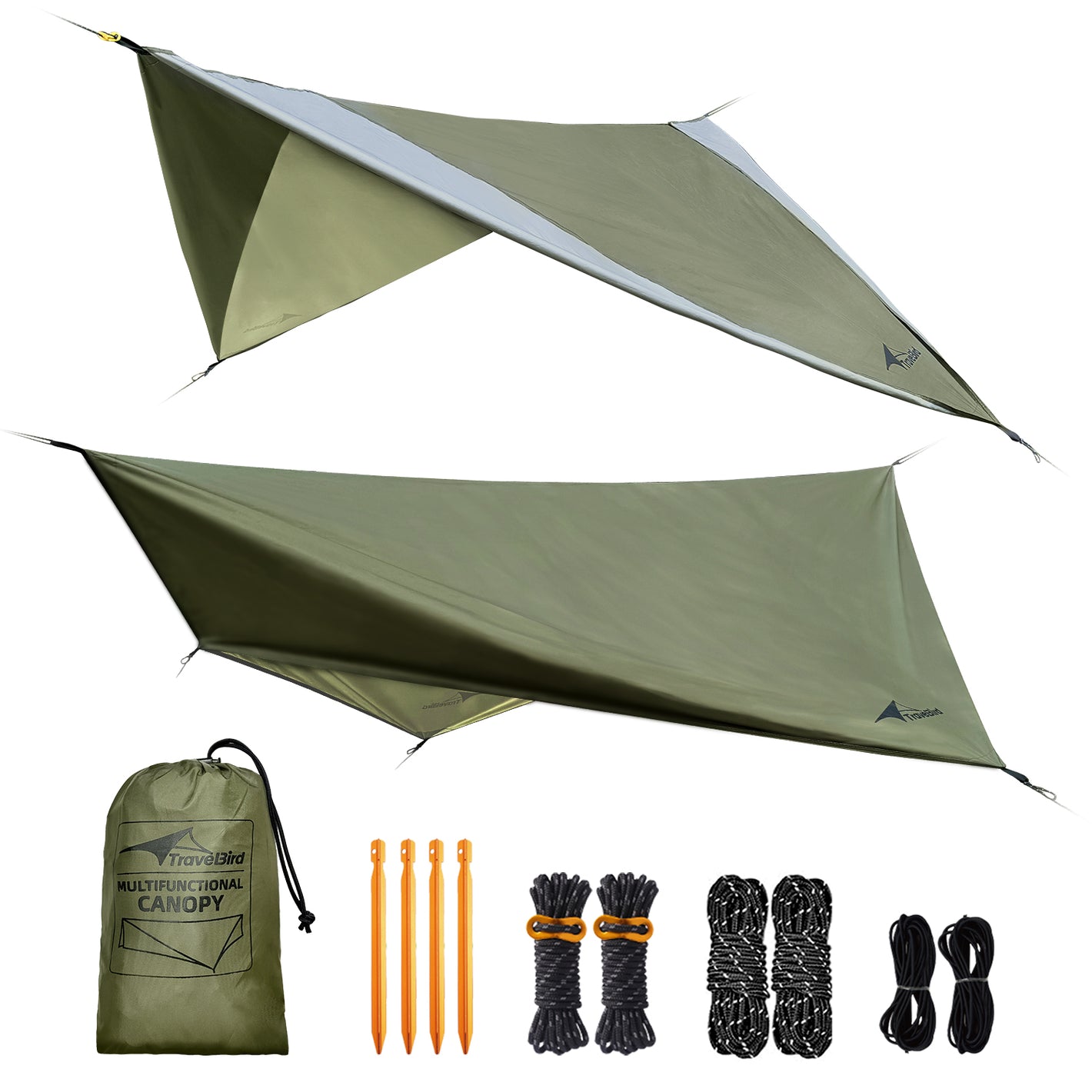 Hammock Rain Fly Waterproof Tarp with Doors Lightweight & UV Protection Camping Tarp Multifunctional for Backpacking Hiking Hammock