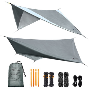 Hammock Rain Fly Waterproof Tarp with Doors Lightweight & UV Protection Camping Tarp Multifunctional for Backpacking Hiking Hammock
