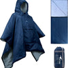 Sleeping Bag for Adult, Wearable Blanket Insulated Poncho Hooded, Sleepingbag Quilt for Winter Camping Hiking Sports - Navy Blue