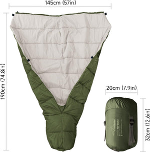 Backpacking Hammock Topquilt – Ultralight Camping Sleeping Bag for All-Season Outdoor Adventure