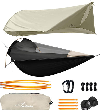 Parachute 3-in-1 Ultralight Hammock with Rainproof Tarp & Mosquito Net Tent