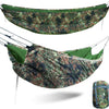 4-Season Insulated Camping Hammock Underquilt – Ultralight Thermal-Lined Cold Weather Gear with No-Slip Suspension, Compact for Backpacking, Hiking, Survival Shelter (Water-Resistant Parachute Nylon) - Camouflage