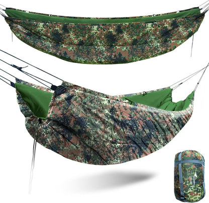 4-Season Insulated Camping Hammock Underquilt – Ultralight Thermal-Lined Cold Weather Gear with No-Slip Suspension, Compact for Backpacking, Hiking, Survival Shelter (Water-Resistant Parachute Nylon)