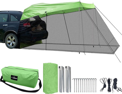 Car Awning Sun Shelter Tents SUV Tent Rooftop with Mosquito Net Camping Truck Canopy Universal Tailgate Tent Outdoor for MPV, Trucks