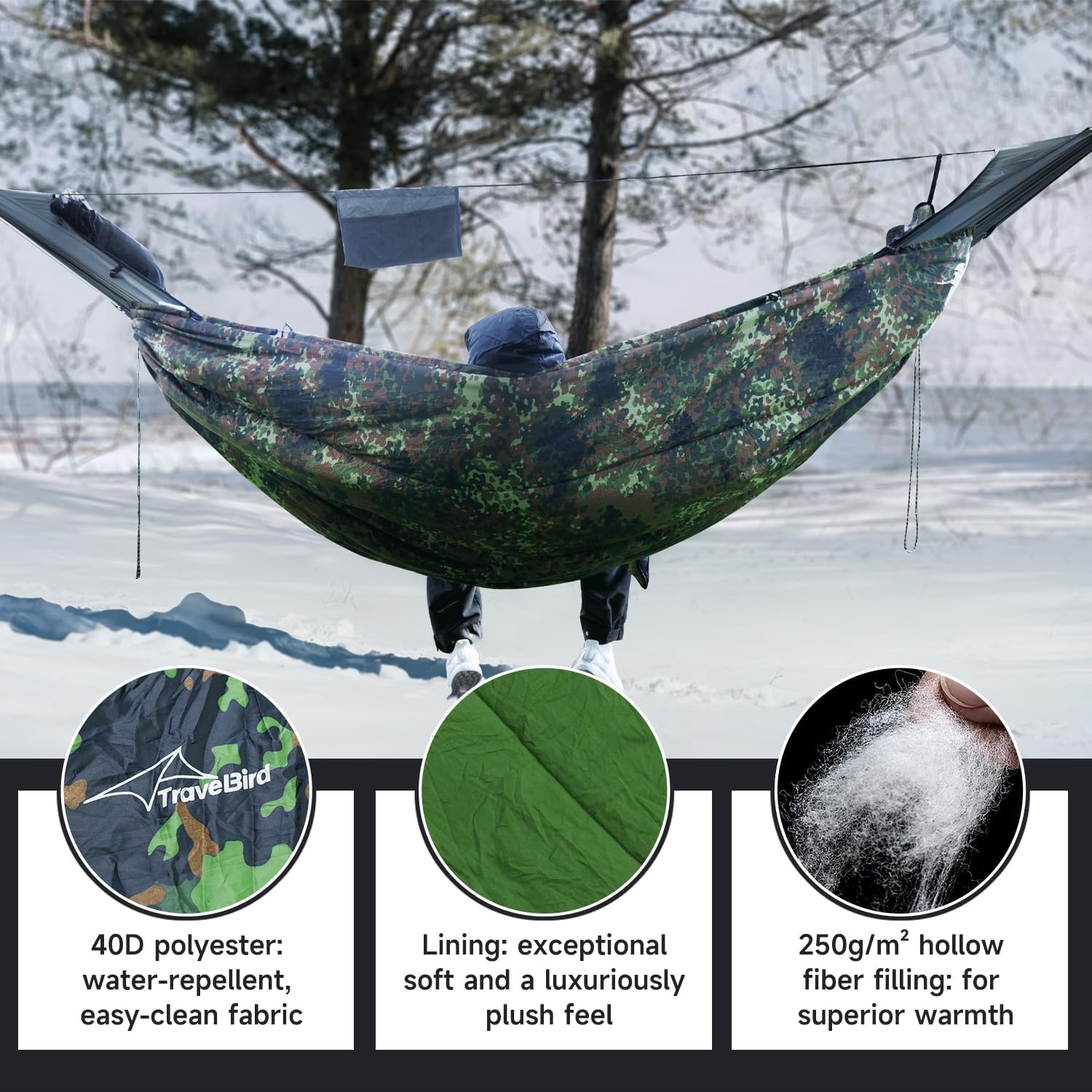 Hammock Underquilt for Camping Hammock, Warm Insulation Ultralight 4 Season Under Quilt for Hammocks, Portable for Hiking, Backpacking
