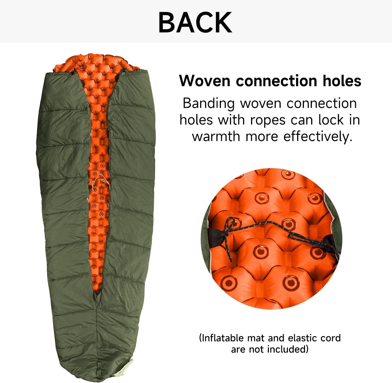 topquilt hängematte Backpacking Hammock Topquilt – Ultralight Camping Sleeping Bag for All-Season Outdoor Adventure 190*145cm(74.8*57inches) / 7-15°C / Army
