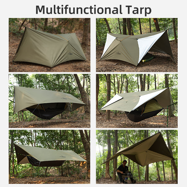 Ultralight Hammock Rain Fly Tarp Camping Tent Waterproof Portable Rain