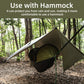 Ultralight Hammock Rain Fly Tarp Camping Tent Waterproof Portable Rain Tarp Canopy with Doors Multifunctional Bushcraft Tarp for Outdoor Backpacking Hiking