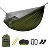 Lightweight Portable Hammocks with Mosquito Net and Ridge Rope - Army