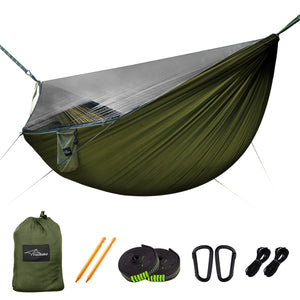 Lightweight Portable Hammocks with Mosquito Net and Ridge Rope