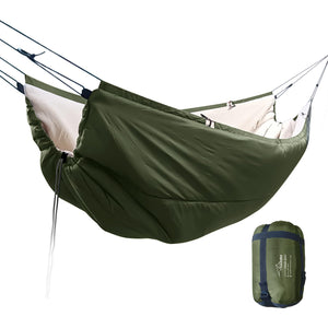 4-Season Insulated Camping Hammock Underquilt – Ultralight Thermal-Lined Cold Weather Gear with No-Slip Suspension, Compact for Backpacking, Hiking, Survival Shelter (Water-Resistant Parachute Nylon)